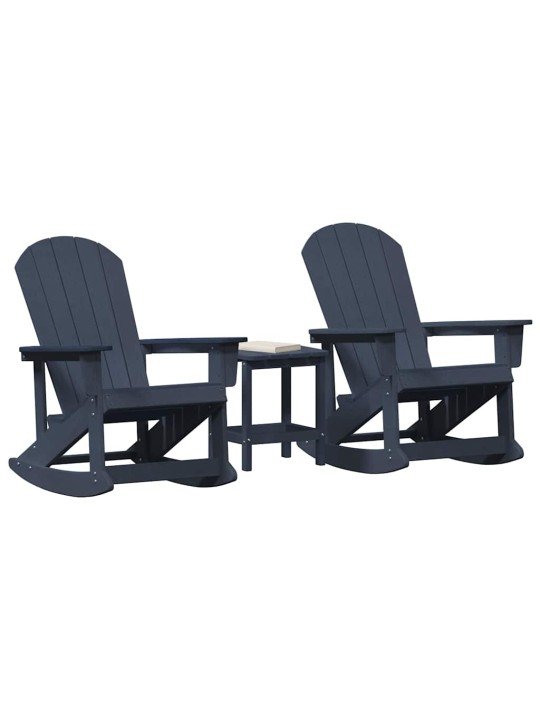 Dārza atpūtas komplekts 3 pcs tumši zila hdpe