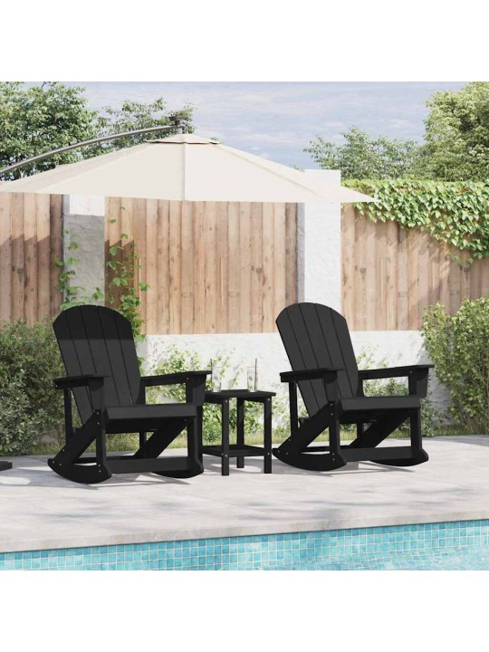 Dārza atpūtas komplekts 3 pcs melna hdpe