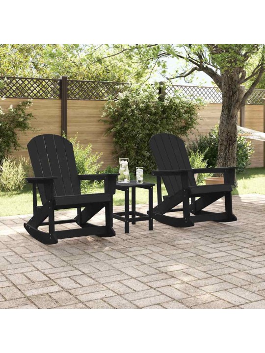 Dārza atpūtas komplekts 3 pcs melna hdpe