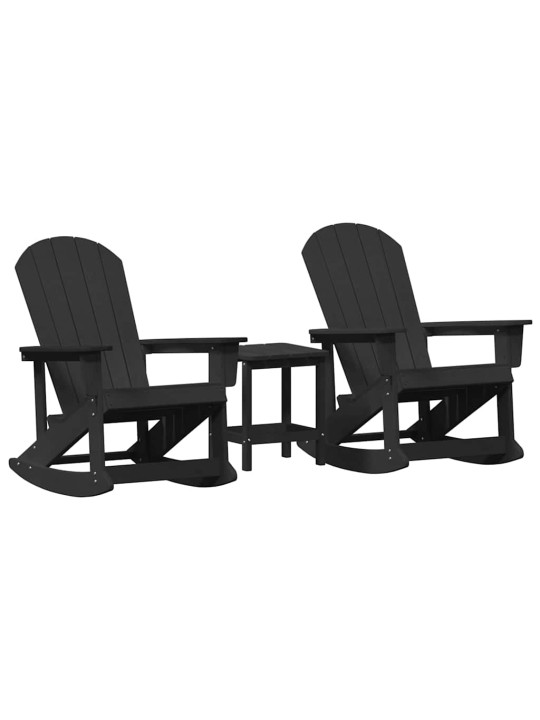 Dārza atpūtas komplekts 3 pcs melna hdpe