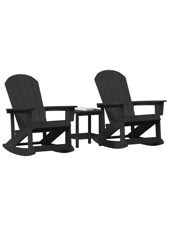 Dārza atpūtas komplekts 3 pcs melna hdpe