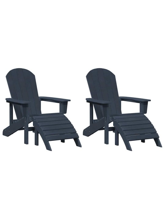 Dārza atpūtas mēbeles 2 pcs tumši zils 74 x 82 x 90cm plastmasa