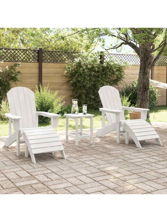 Dārza atpūtas mēbeles 3 pcs balts 38 x 38 x 46cm plastmasa