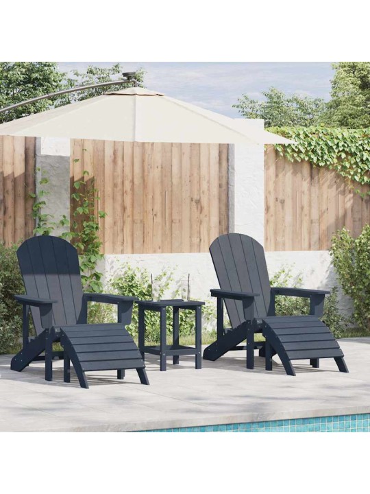 Dārza atpūtas mēbeles 3 pcs tumši zils 38 x 38 x 46cm plastmasa