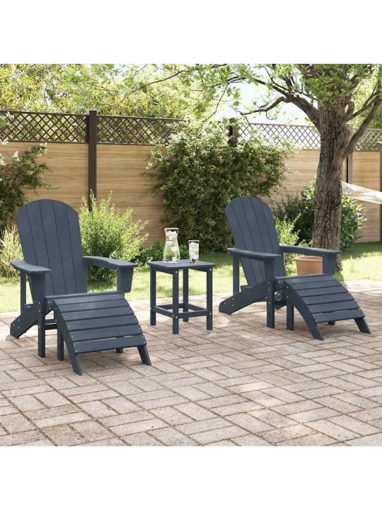 Dārza atpūtas mēbeles 3 pcs tumši zils 38 x 38 x 46cm plastmasa