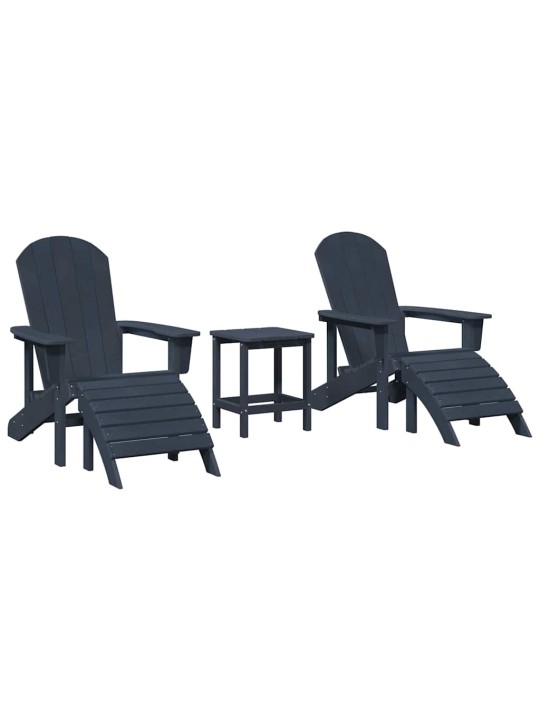 Dārza atpūtas mēbeles 3 pcs tumši zils 38 x 38 x 46cm plastmasa