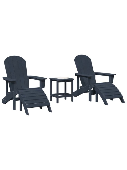 Dārza atpūtas mēbeles 3 pcs tumši zils 38 x 38 x 46cm plastmasa