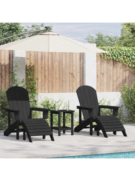 Dārza atpūtas mēbeles 3 pcs melna 38 x 38 x 46cm plastmasa