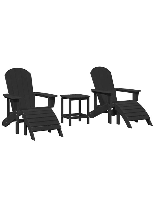 Dārza atpūtas mēbeles 3 pcs melna 38 x 38 x 46cm plastmasa