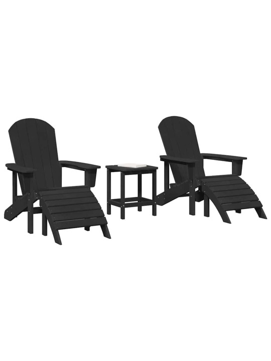 Dārza atpūtas mēbeles 3 pcs melna 38 x 38 x 46cm plastmasa