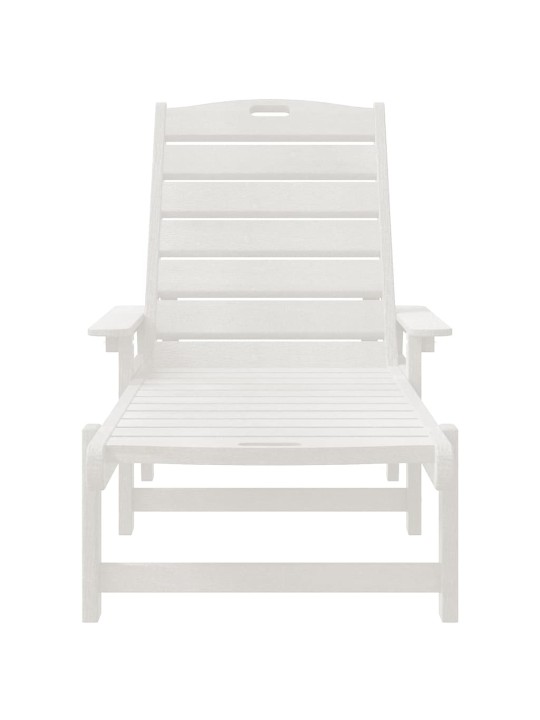 Dārza atpūtas mēbeles 2 pcs balts 53 x 195.5 x 30cm polietilēns