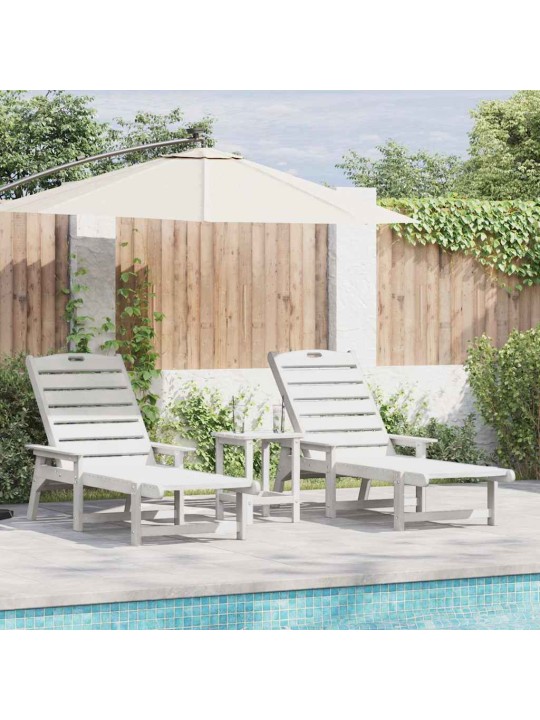 Dārza atpūtas mēbeles 3 pcs balts 38 x 38 x 46cm polietilēns