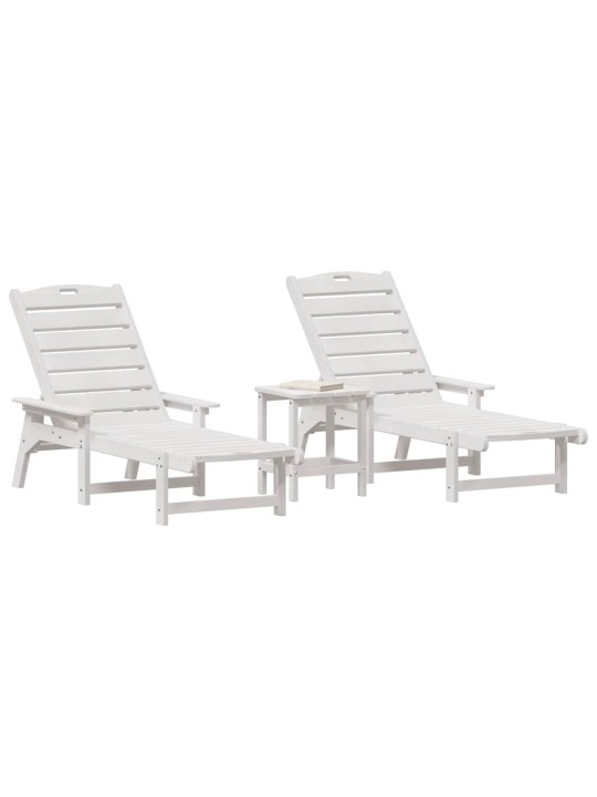 Dārza atpūtas mēbeles 3 pcs balts 38 x 38 x 46cm polietilēns