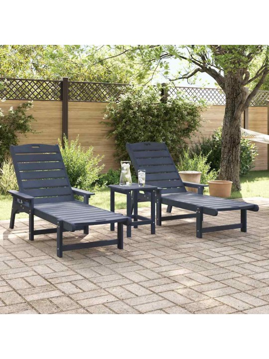 Dārza atpūtas mēbeles 2-persona 3 pcs tumši zils 38 x 38 x 46cm