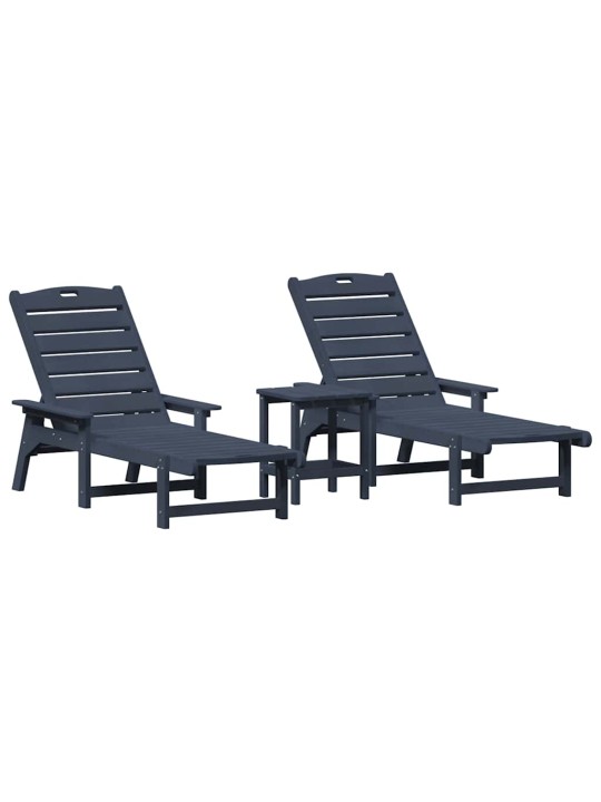 Dārza atpūtas mēbeles 2-persona 3 pcs tumši zils 38 x 38 x 46cm