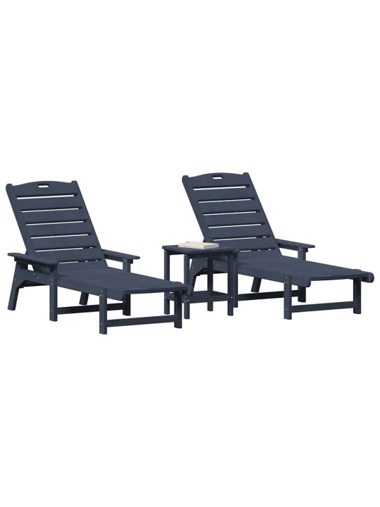 Dārza atpūtas mēbeles 2-persona 3 pcs tumši zils 38 x 38 x 46cm
