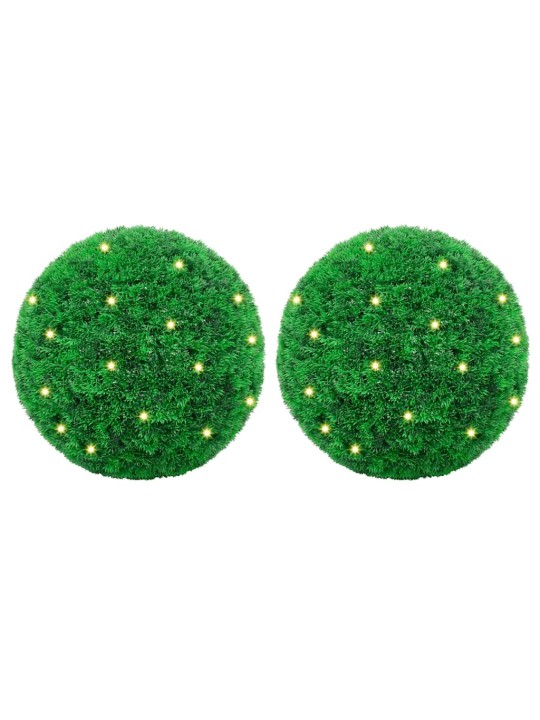 Mākslīgās buksuss bumbas ar led gaismām 2 gab. zaļa 45 cm