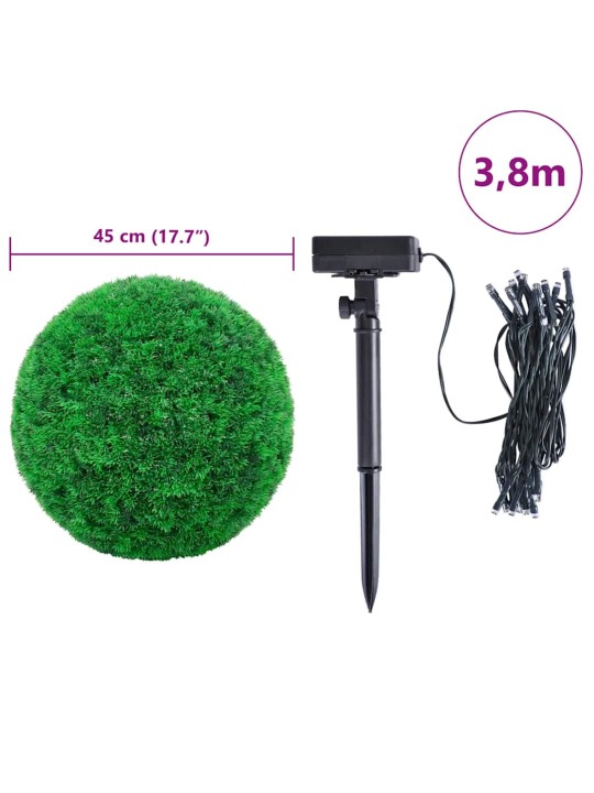 Mākslīgās buksuss bumbas ar led gaismām 2 gab. zaļa 45 cm