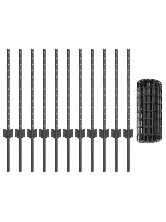 Žogs ar stabiem. pelēka 0.6 x 25 m tērauds