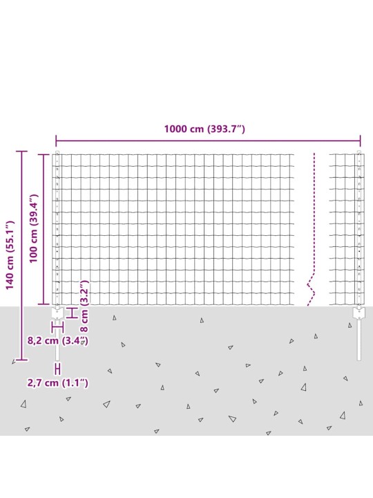 Žogs ar stabiem. sudraba 1 x 10 m tērauds