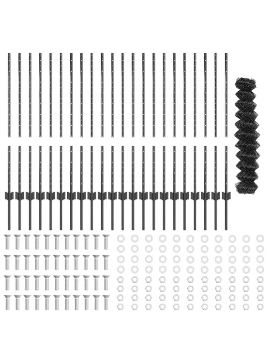 Žogs ar stabiem. pelēka 1 x 25 m tērauds