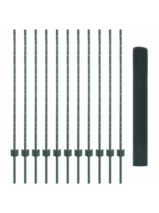 Žogs ar stabiem. zaļa 1.2 x 25 m tērauds