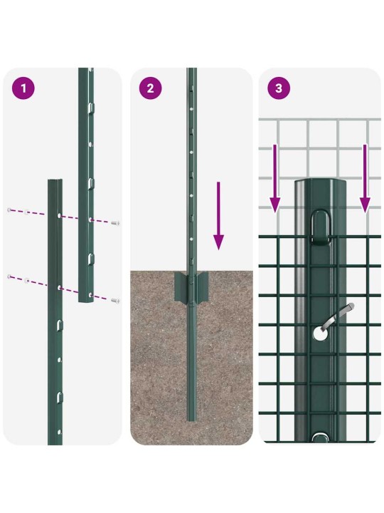 Žogs ar stabiem. zaļa 1.2 x 25 m tērauds