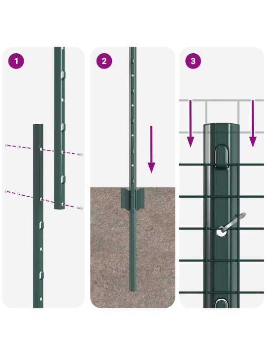 Žogs ar stabiem. zaļa 1.4 x 25 m tērauds