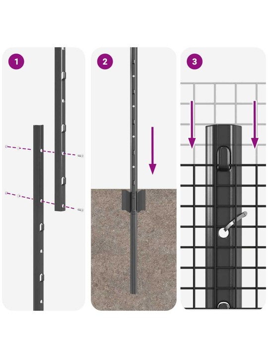 Žogs ar stabiem. pelēka 1 x 25 m tērauds