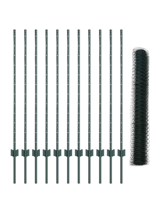 Žogs ar stabiem. zaļa 1.2 x 25 m tērauds