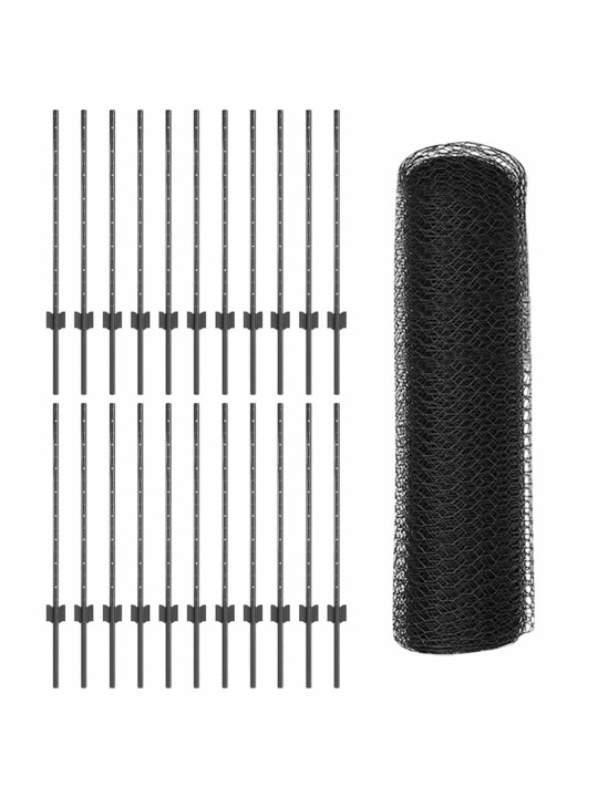 Žogs ar stabiem. pelēka 0.8 x 50 m tērauds