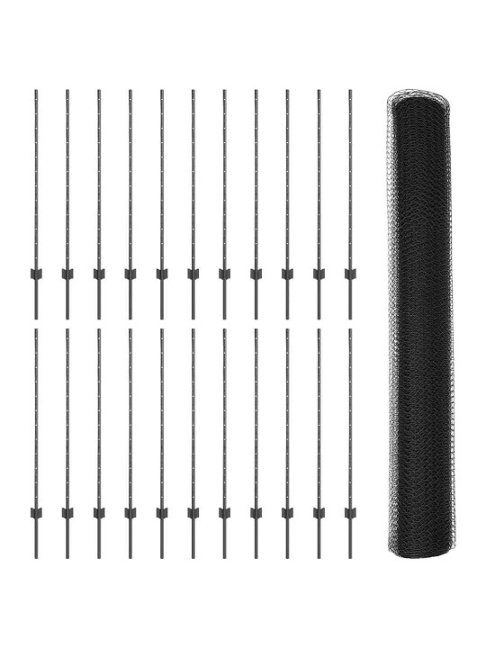 Žogs ar stabiem. pelēka 1.2 x 50 m tērauds