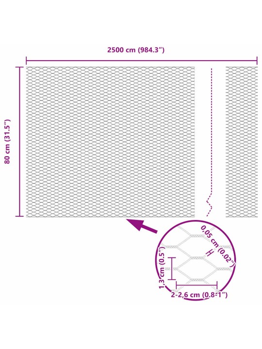 Žogs ar stabiem. sudraba 0.8 x 25 m tērauds