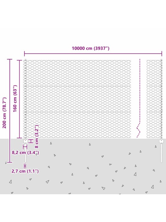 Žogs ar stabiem. sudraba 1.6 x 100 m tērauds