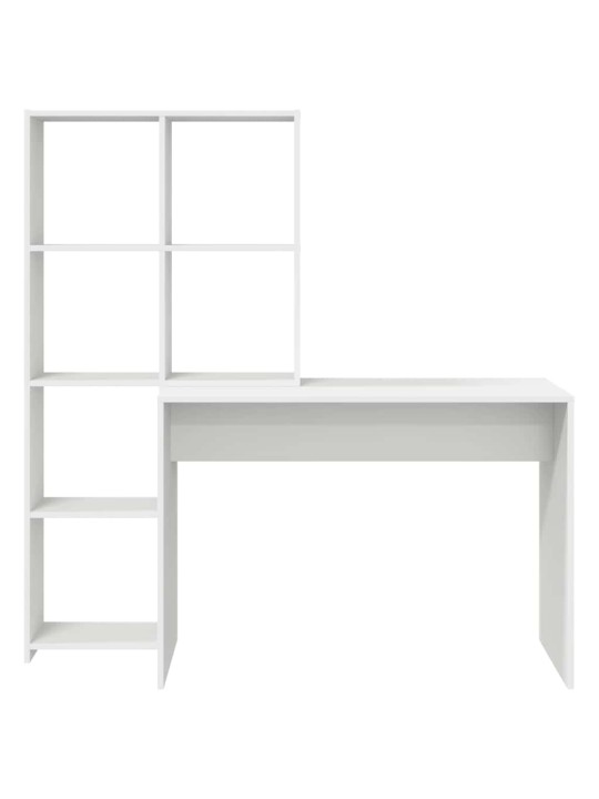 Galds ar plauktu balts 138.5 x 55 x 143 cm inženierijas koks