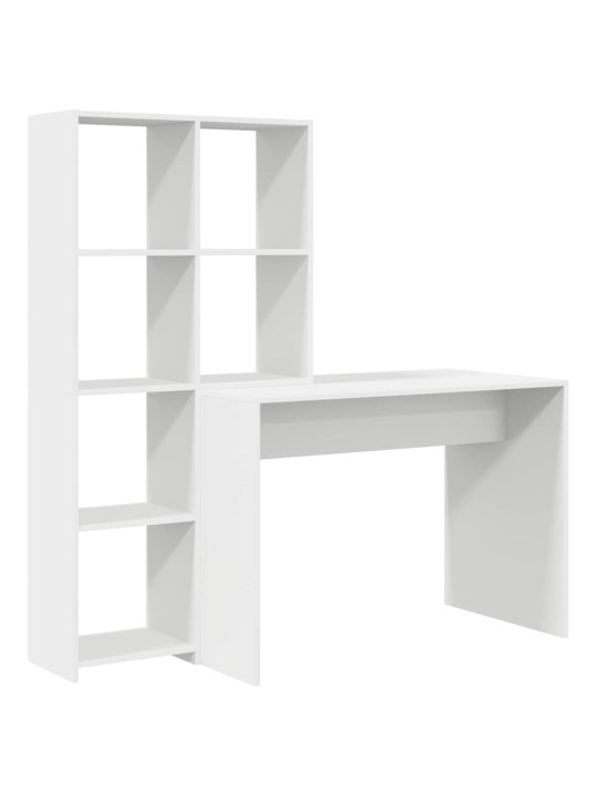 Galds ar plauktu balts 138.5 x 55 x 143 cm inženierijas koks