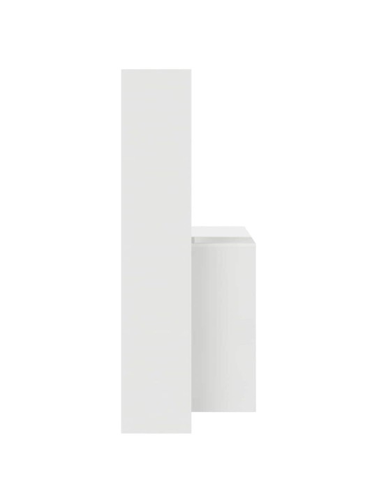 Galds ar plauktu balts 138.5 x 55 x 143 cm inženierijas koks