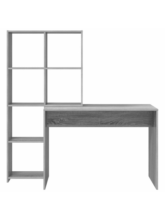 Galds ar plauktu pelēka sonomas ozola 138.5 x 55 x 143 cm