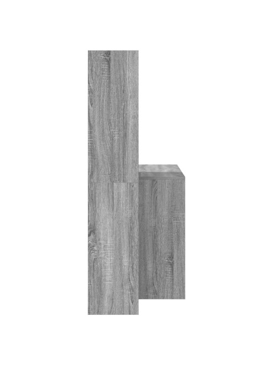 Galds ar plauktu pelēka sonomas ozola 138.5 x 55 x 143 cm
