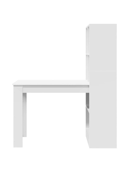 Galds ar plauktu balts 122 x 67 x 145 cm inženierijas koks
