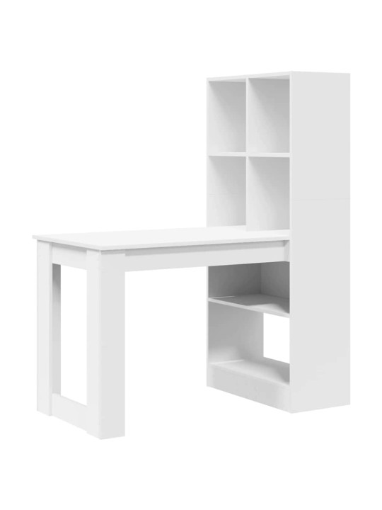 Galds ar plauktu balts 122 x 67 x 145 cm inženierijas koks