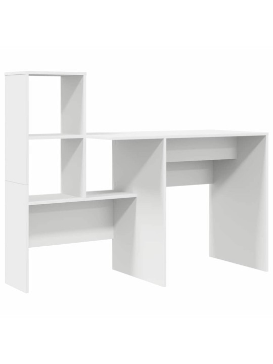Galds ar plauktu balts 131.5 x 50 x 106.5 cm inženierijas koks