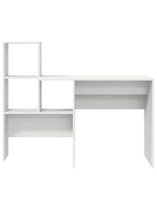 Galds ar plauktu balts 131.5 x 50 x 106.5 cm inženierijas koks