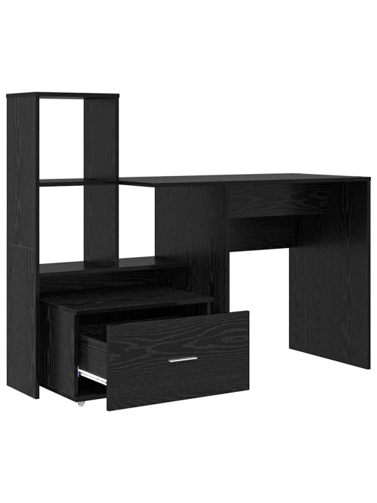 Galds melns ozols 131.5 x 50 x 106.5 cm inženierijas koks
