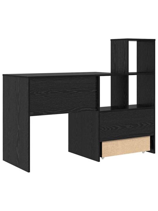 Galds melns ozols 131.5 x 50 x 106.5 cm inženierijas koks
