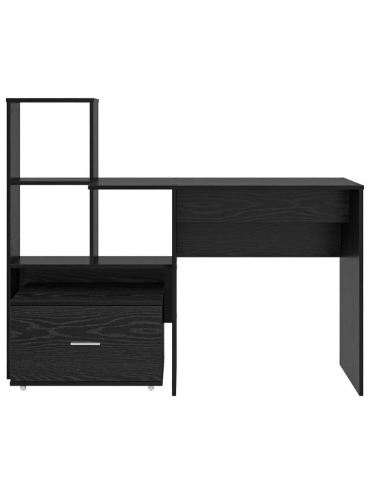 Galds melns ozols 131.5 x 50 x 106.5 cm inženierijas koks