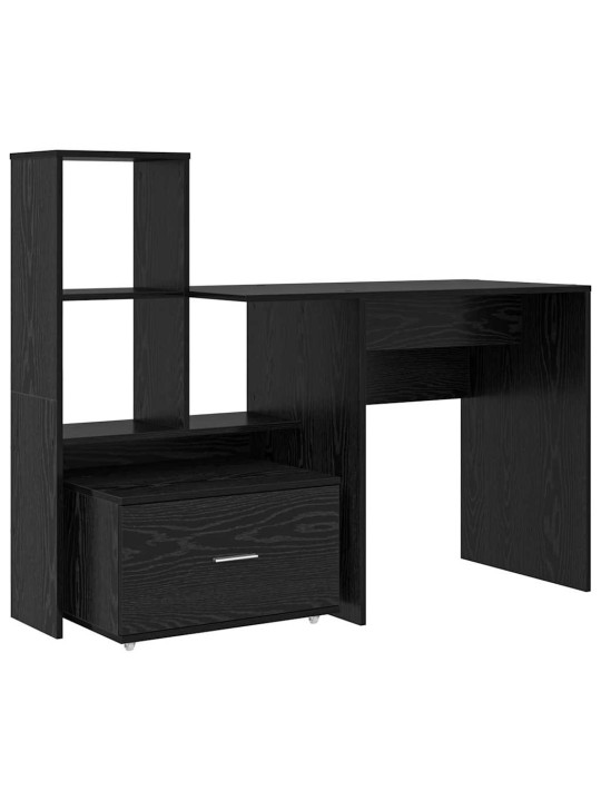Galds melns ozols 131.5 x 50 x 106.5 cm inženierijas koks