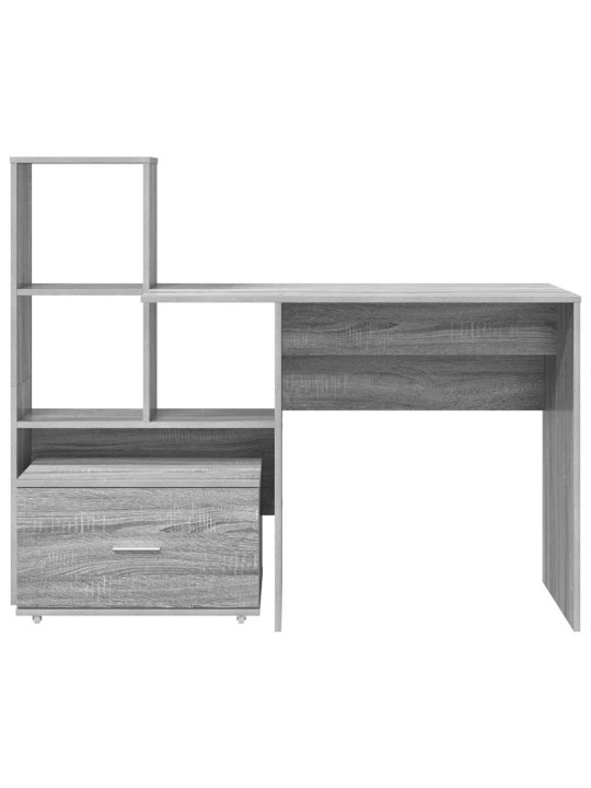Galds ar atvilktni pelēka sonomas ozola 131.5 x 50 x 106.5 cm