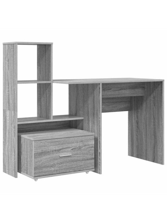 Galds ar atvilktni pelēka sonomas ozola 131.5 x 50 x 106.5 cm