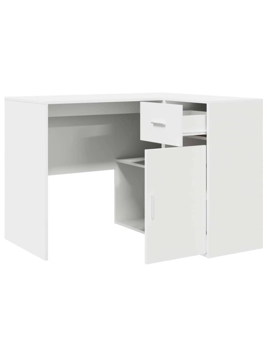Stūra rakstāmgalds ar atvilktni 2 pcs balts 102 x 50 x 75 cm